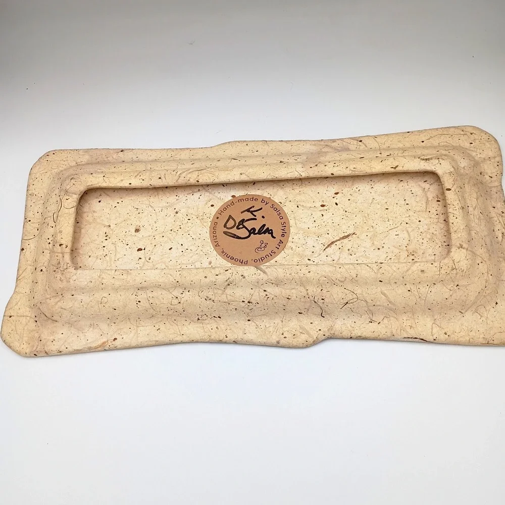 Salsa Style Art Studio Leaf Design Platter SIGNED‎ K DeSalsa Organic Fiberclay